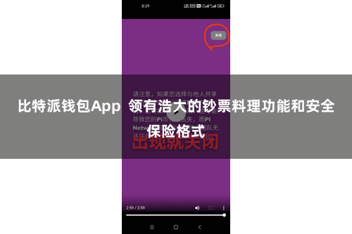 比特派钱包App  领有浩大的钞票料理功能和安全保险格式