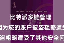 比特派多链管理  可能是因为您的账户被盗粗略遭受了其他安全问题